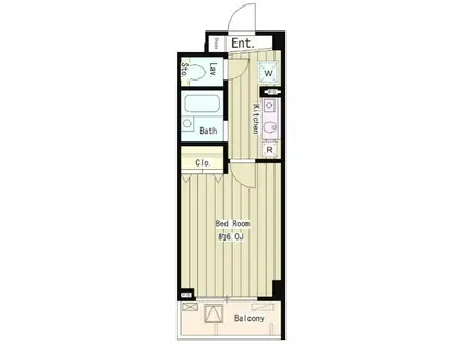 セレーノ武蔵野(ワンルーム/1階)の間取り写真