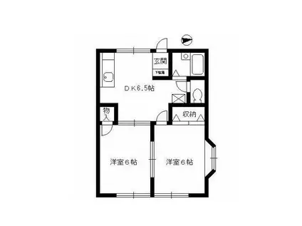 ルーク中田(2DK/2階)の間取り写真