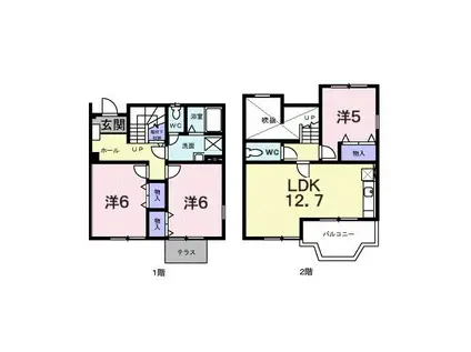 フォルム弐番館(3LDK/1階)の間取り写真