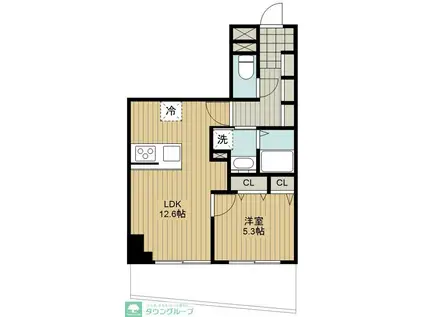 グランシエル川口(1LDK/13階)の間取り写真