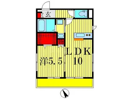 メゾン AMYU(1LDK/1階)の間取り写真