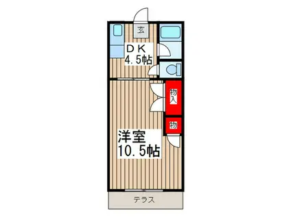 柳根フラワーコーポ(1DK/1階)の間取り写真