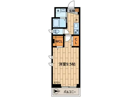 シャンテ鷺沼(1K/1階)の間取り写真