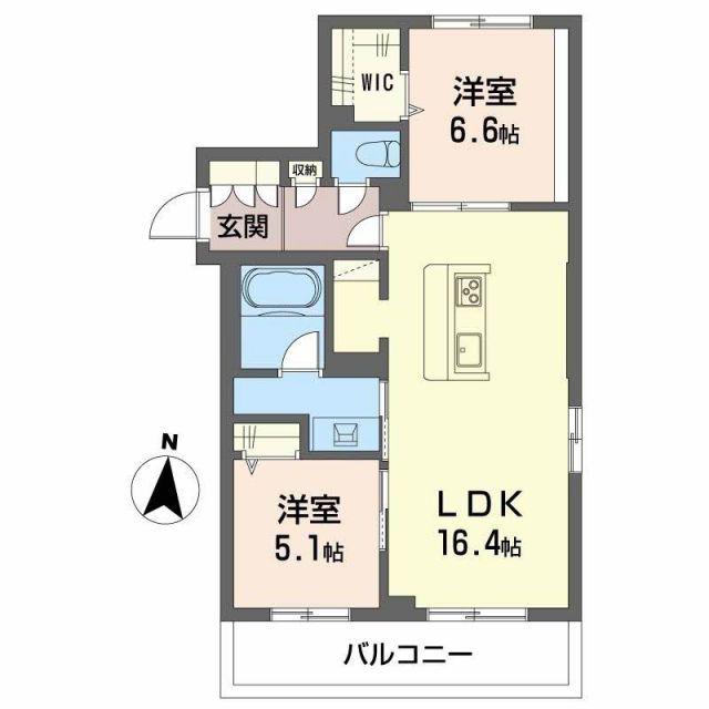 レーベンエイトII(2LDK/2階)の間取り写真