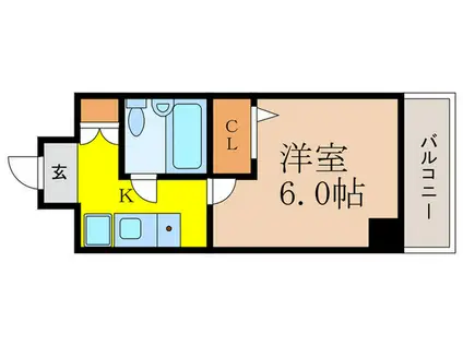 エスリード新大阪(1K/6階)の間取り写真