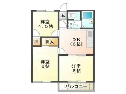 トラッドハウス(3DK/2階)の間取り写真