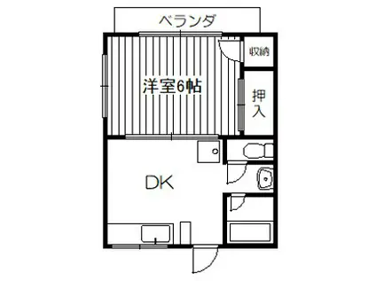 オギクボEM(1DK/1階)の間取り写真