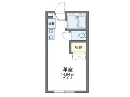 レオパレスウエストRIVER(ワンルーム/2階)の間取り写真