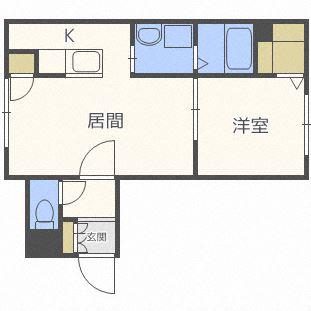 グランメール南麻生(1LDK/1階)の間取り写真