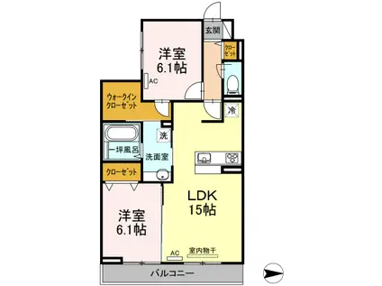 セジュール菜々彩(2LDK/2階)の間取り写真