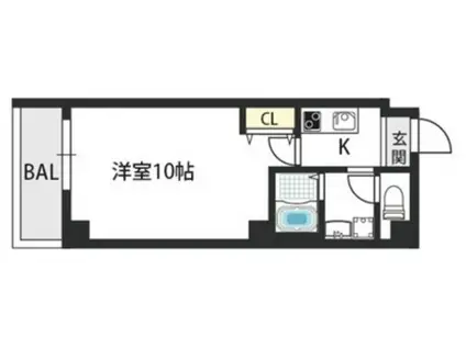 VILLANARY大今里(1K/2階)の間取り写真