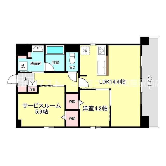 ベイ・グランデ弁天町(1SLDK/5階)の間取り写真