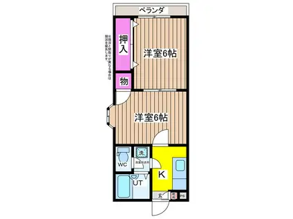 ヴィラ第壹番館(2K/1階)の間取り写真