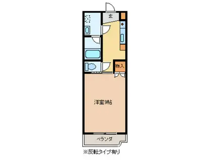 グランハイツ戸出(1K/3階)の間取り写真