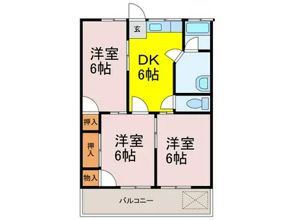 ハイツ泉(3DK/1階)の間取り写真