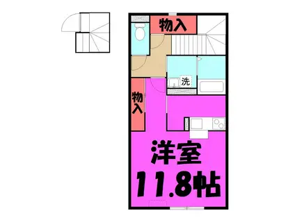 ふじハイム(1K/2階)の間取り写真