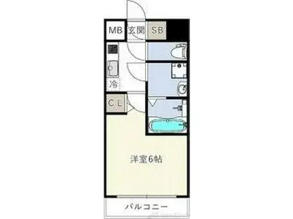 エスリードレジデンス梅田フロント(1K/6階)の間取り写真