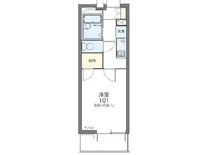 レオパレスプランドールK(1K/3階)の間取り写真