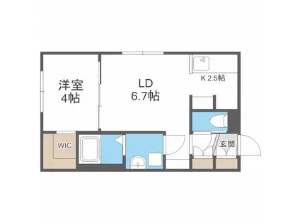 CIGAL麻生(1LDK/4階)の間取り写真