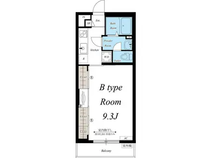 リブリ・シャンテ(1K/3階)の間取り写真