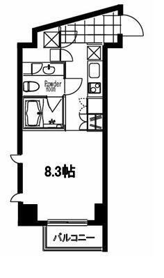 フレンシア麻布十番サウス(1K/3階)の間取り写真