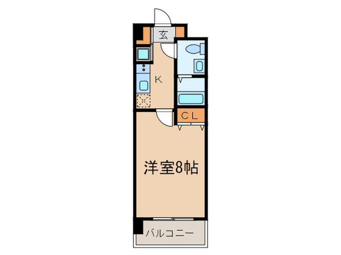 大濠小河マンション(1K/4階)の間取り写真
