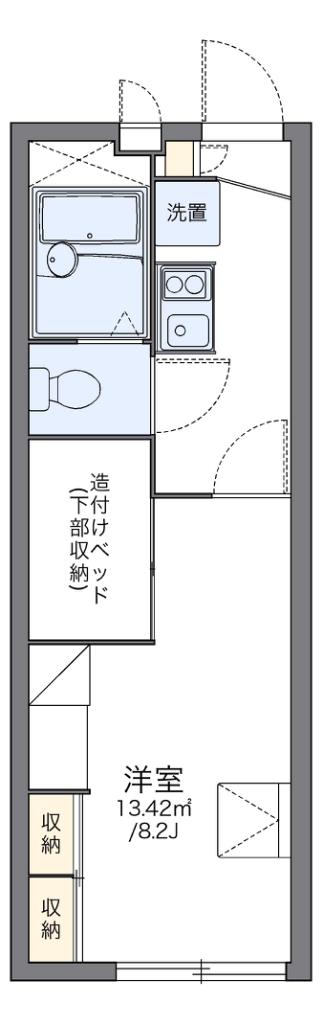 レオパレスGREEN WIND II(1K/1階)の間取り写真