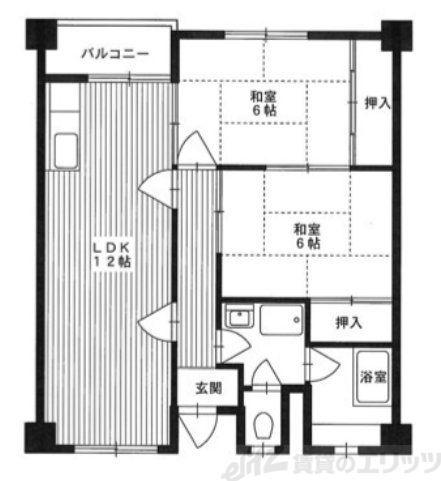 第3清涼マンション(2LDK/2階)の間取り写真