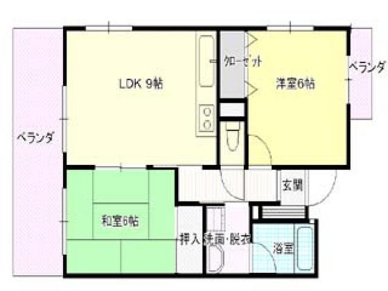 リビエーヌ宝町(2LDK/5階)の間取り写真