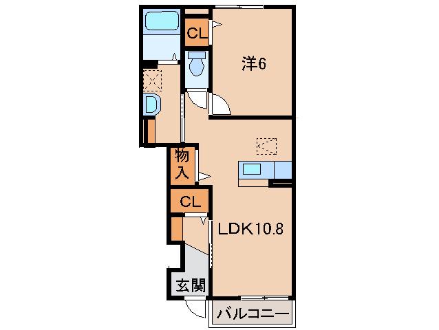 コルテーゼ III(1LDK/1階)の間取り写真