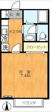 アート・フル新宿柏木(1K/2階)の間取り写真