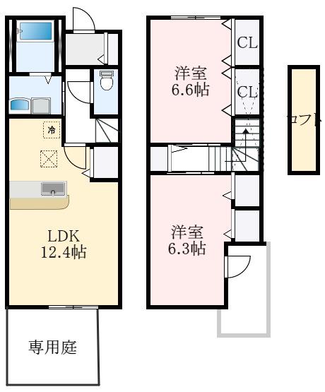 アイアランド(2LDK/1階)の間取り写真