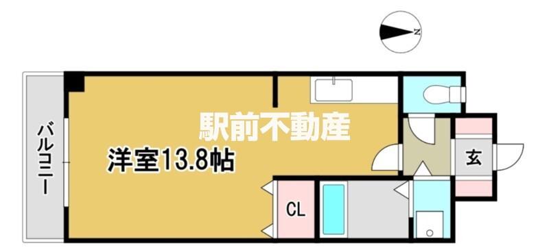 アザレアハイツ和泉野(ワンルーム/2階)の間取り写真