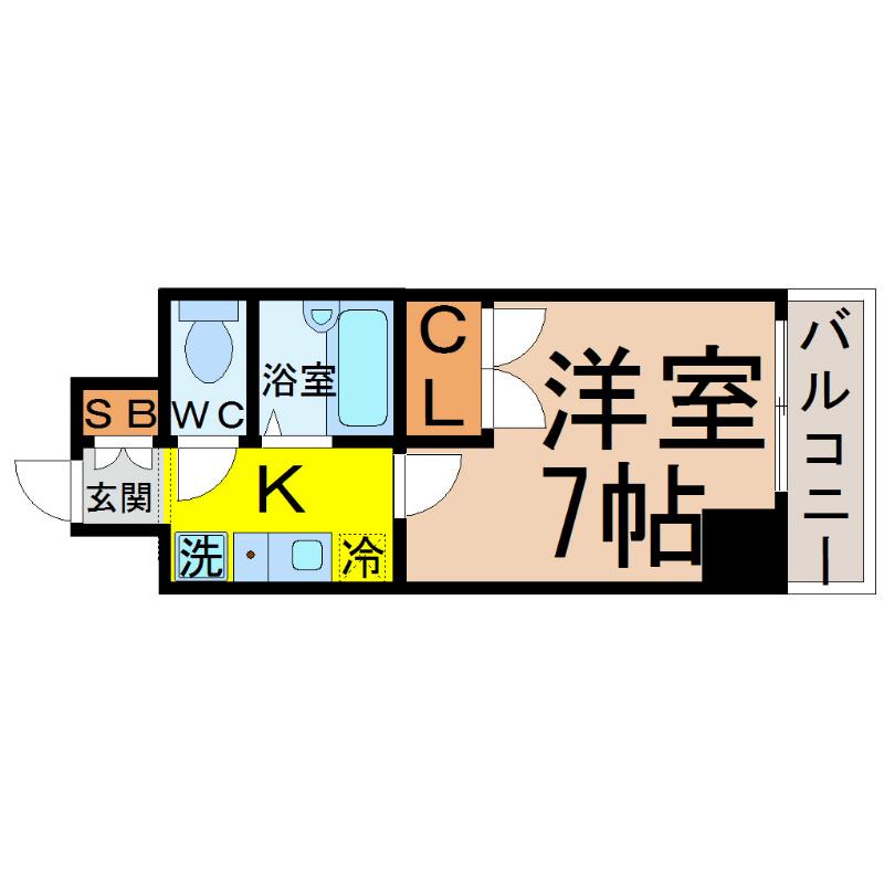 セントラルリッツ(1K/3階)の間取り写真
