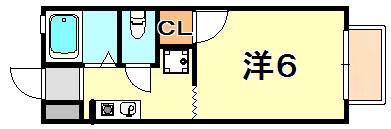 ラポール(ワンルーム/1階)の間取り写真