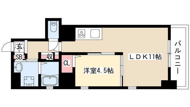 K CLASSY IZUMI(1LDK/9階)の間取り写真