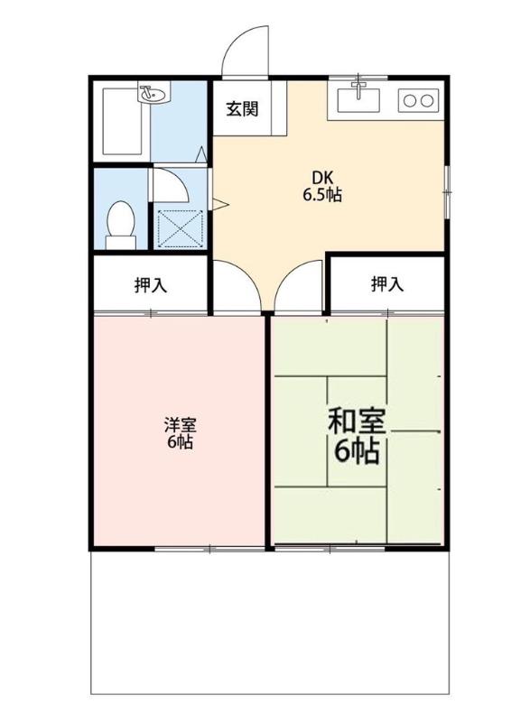 兼六コーポ滝山(2DK/1階)の間取り写真