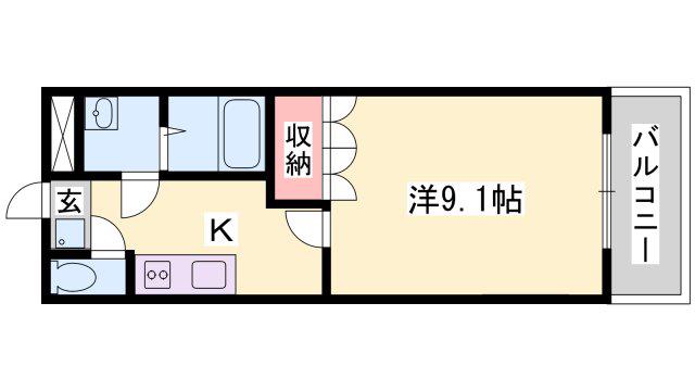 ピアコート宮脇(1K/2階)の間取り写真
