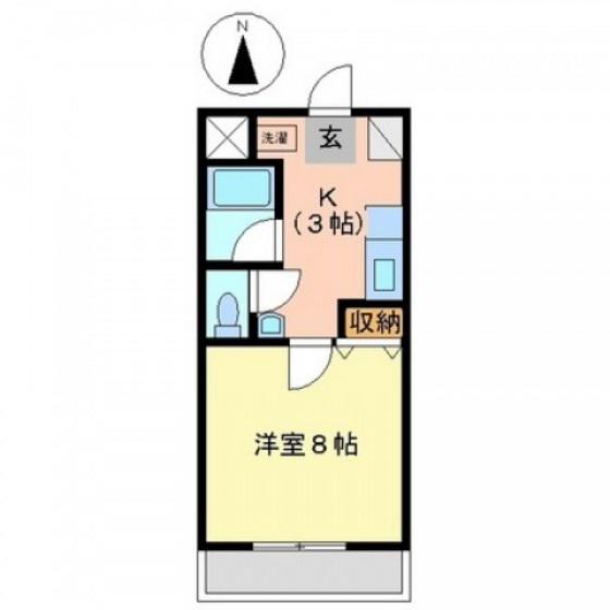 レジデンス田町(1K/2階)の間取り写真