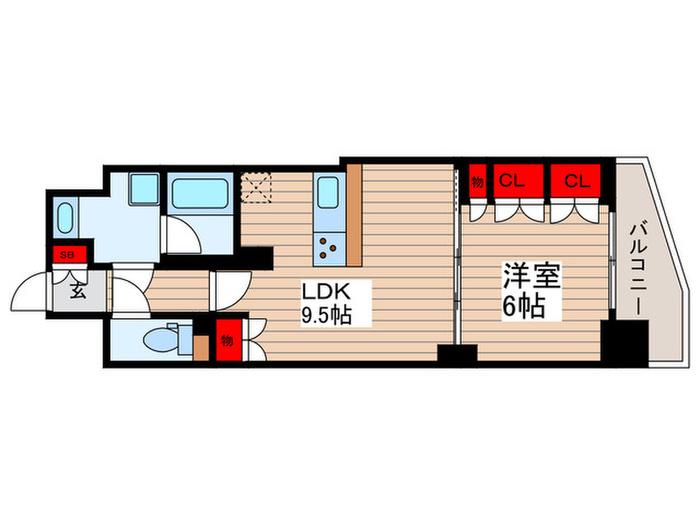 S-RESIDENCE曳舟(1LDK/12階)の間取り写真