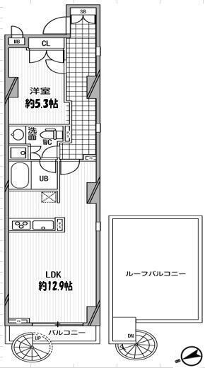 パシフィックコート中延(1LDK/2階)の間取り写真