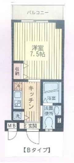 サンライズ中十条II(1K/3階)の間取り写真
