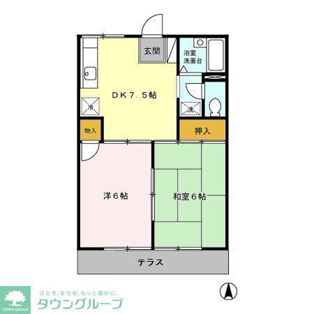 パークサイドハウス(1LDK/1階)の間取り写真
