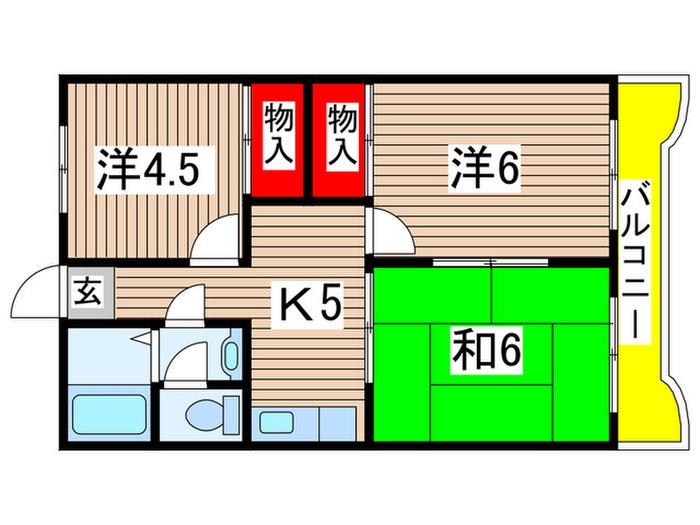 越ゴールデンフラット(3K/3階)の間取り写真