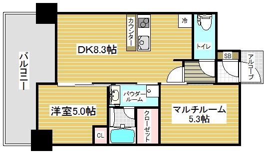 エステムプラザ神戸西Ⅳインフィニティ(2DK/11階)の間取り写真