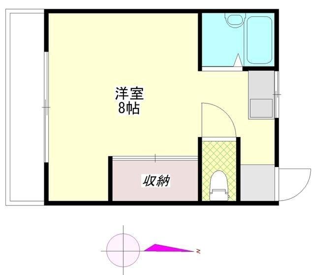 ヴィラ・アミン(ワンルーム/2階)の間取り写真