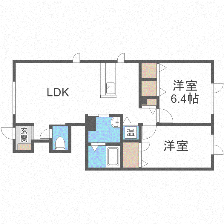 シャーメゾンフォーバース(2LDK/1階)の間取り写真
