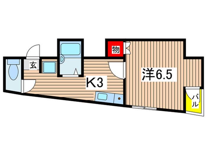 ネオビル(1K/2階)の間取り写真