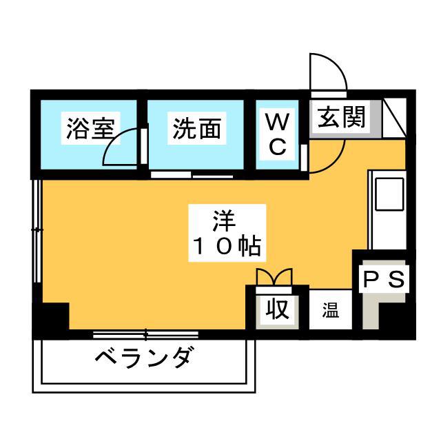 シアトル(ワンルーム/4階)の間取り写真