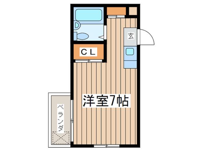 ベルコート湘南(ワンルーム/2階)の間取り写真